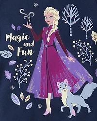 Baby And Toddler Girls Frozen™ Elsa Forest Glitter Graphic Tee