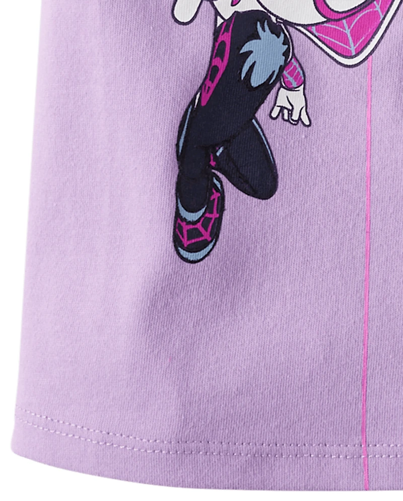 Baby And Toddler Girls Spidey Friends™ Metallic Graphic Tee