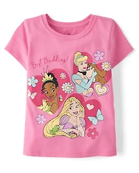 Baby And Toddler Girls Disney™ Princess Glitter Graphic Tee