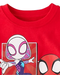Baby And Toddler Boys Spidey Friends™ Grid Graphic Tee