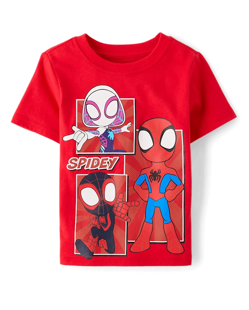 Baby And Toddler Boys Spidey Friends™ Grid Graphic Tee