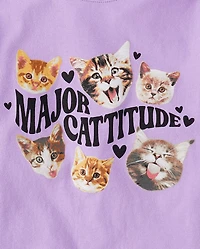 Girls Major Cattitude Graphic Tee
