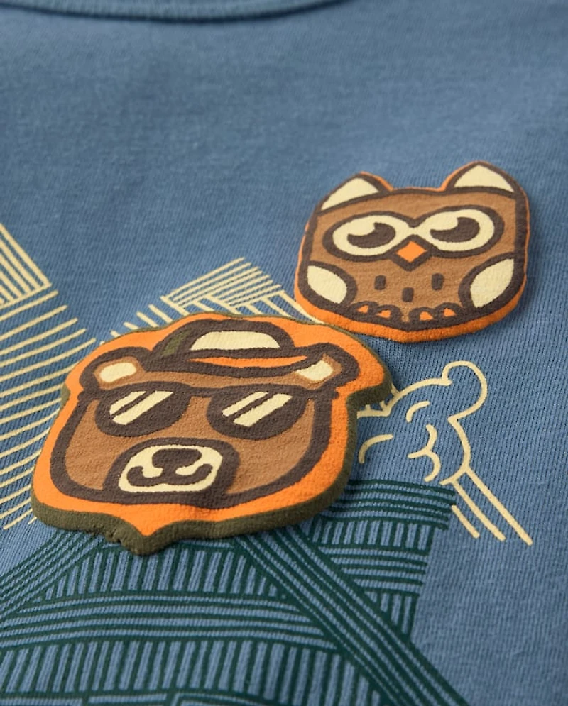 Baby And Toddler Boys Camping Patches Graphic Tee