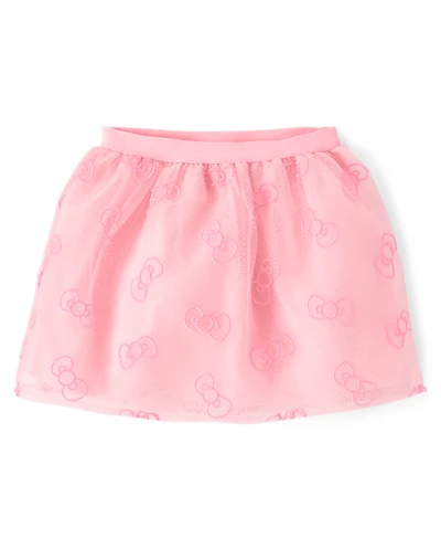 Girls Hello Kitty® Embroidered Bow Mesh Skirt