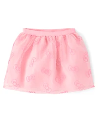 Girls Hello Kitty® Embroidered Bow Mesh Skirt