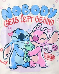 Girls Stitch™ Nobody Gets Left Behind Glitter Oversized Graphic Tee