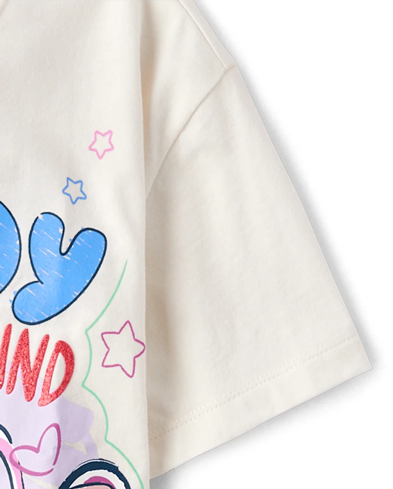 Girls Stitch™ Nobody Gets Left Behind Glitter Relaxed Graphic Tee