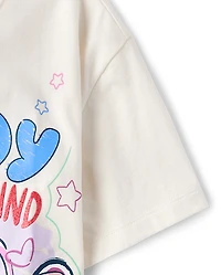 Girls Stitch™ Nobody Gets Left Behind Glitter Relaxed Graphic Tee