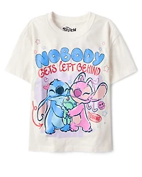 T-shirt graphique surdimensionné pailleté Stitch™ Nobody Gets Left Behind pour filles
