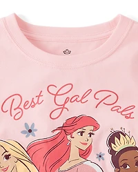 Girls Disney™ Princess Best Gal Pals Glitter Relaxed Graphic Tee