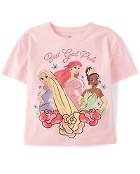 Girls Disney™ Princess Best Gal Pals Glitter Oversized Graphic Tee