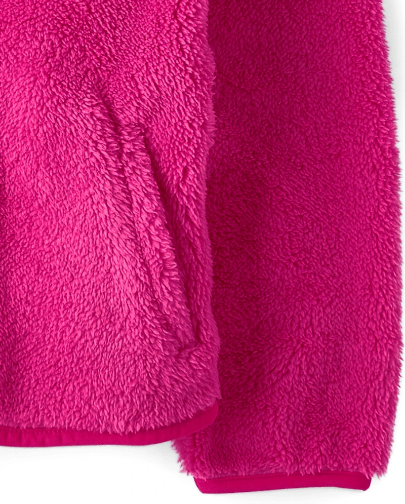 Veste zippée en sherpa épais pour fille