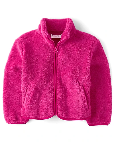 Girls Heavyweight Sherpa Zip Up Jacket