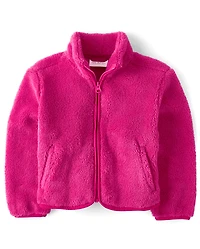 Girls Heavyweight Sherpa Zip Up Jacket
