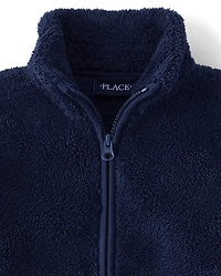 Girls Heavyweight Sherpa Zip Up Jacket