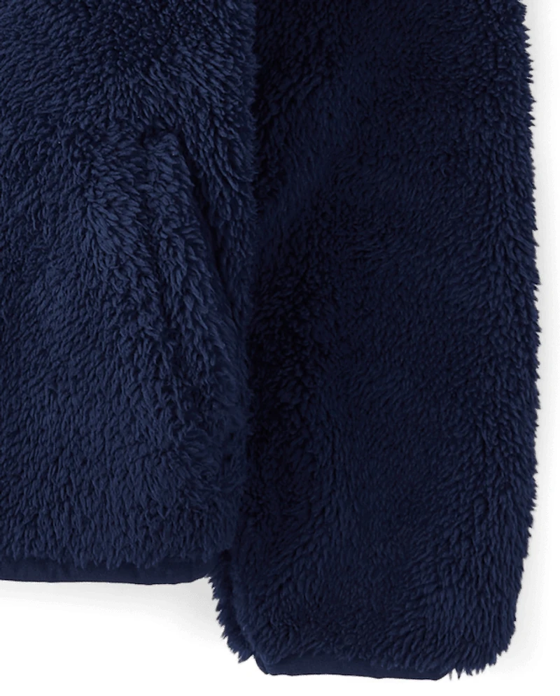Girls Heavyweight Sherpa Zip Up Jacket