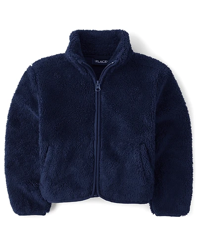 Girls Heavyweight Sherpa Zip Up Jacket