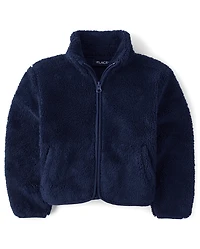 Girls Heavyweight Sherpa Zip Up Jacket