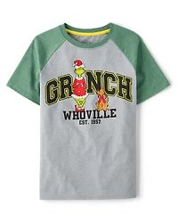 Boys Dr. Seuss The Grinch™ And Max Christmas Raglan Graphic Tee