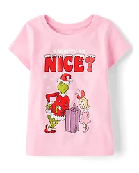 Baby And Toddler Girls Dr. Seuss The Grinch™ Nice Christmas Graphic Tee