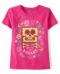 T-shirt graphique Bob l'éponge™ tête de mort et os croisés pour fille
