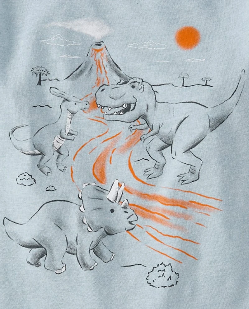 T-shirt graphique Dino Mountain pour bébés et tout-petits garçons