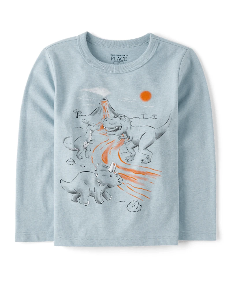 T-shirt graphique Dino Mountain pour bébés et tout-petits garçons