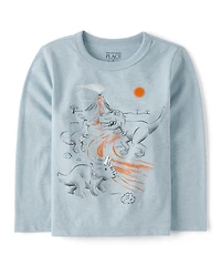T-shirt graphique Dino Mountain pour bébés et tout-petits garçons
