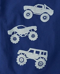 T-shirt graphique Monster Truck Trio pour bébés et tout-petits garçons