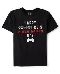 Boys Valentine's Day Video Games Graphic Tee