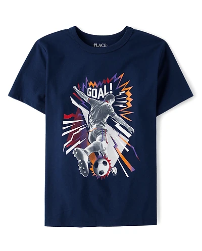 T-shirt graphique joueur de football pour garçon