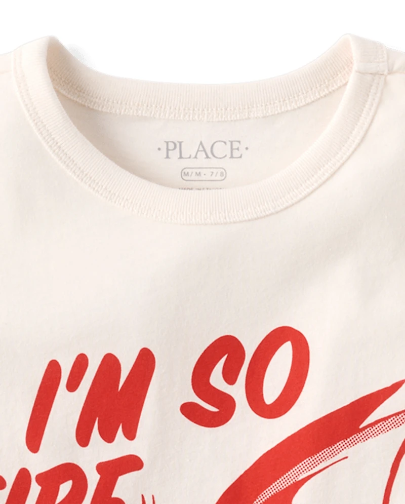 Boys Valentine's Day I'm So Fire Dragon Graphic Tee