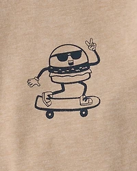 Boys Skater Burger Flip Graphic Tee