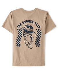 Boys Skater Burger Flip Graphic Tee