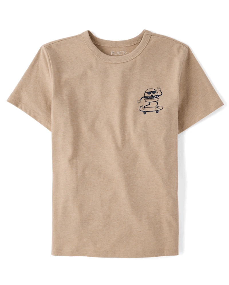 Boys Skater Burger Flip Graphic Tee