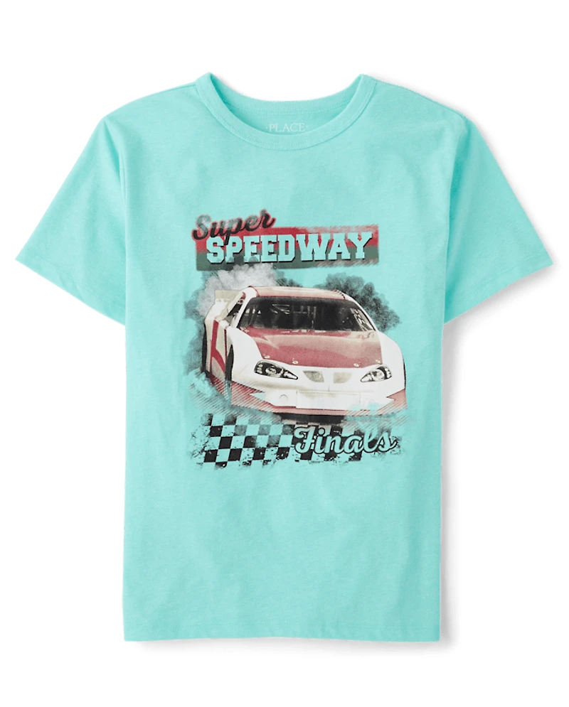Boys Super Speedway Racecar Graphic Tee
