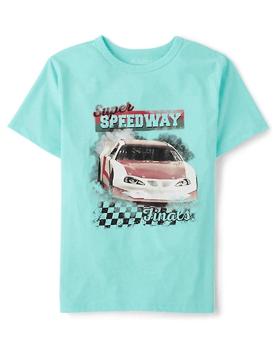 Boys Super Speedway Racecar Graphic Tee