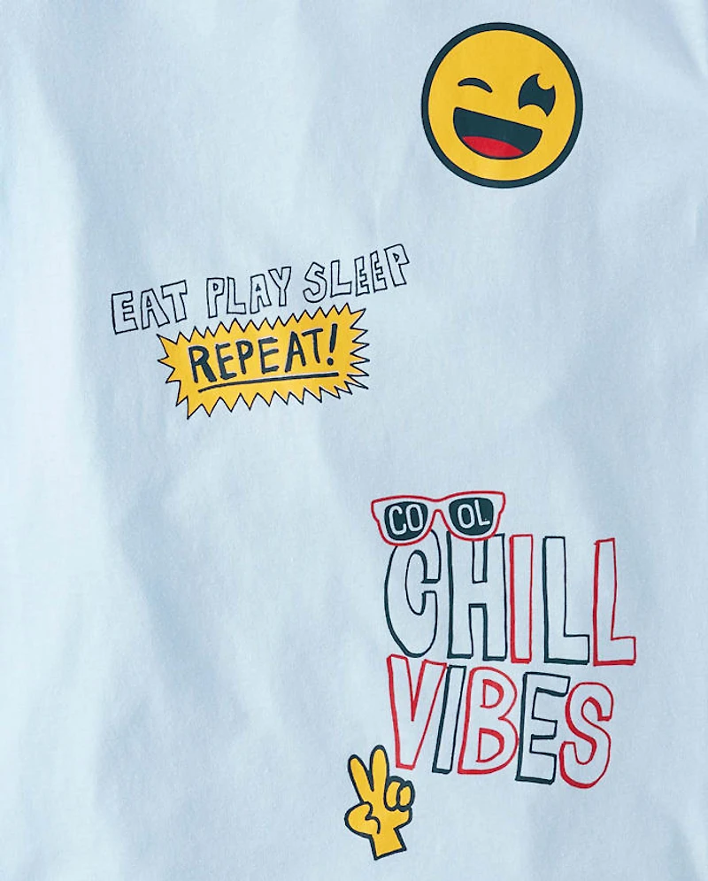Boys Chill Vibes Doodle Graphic Tee
