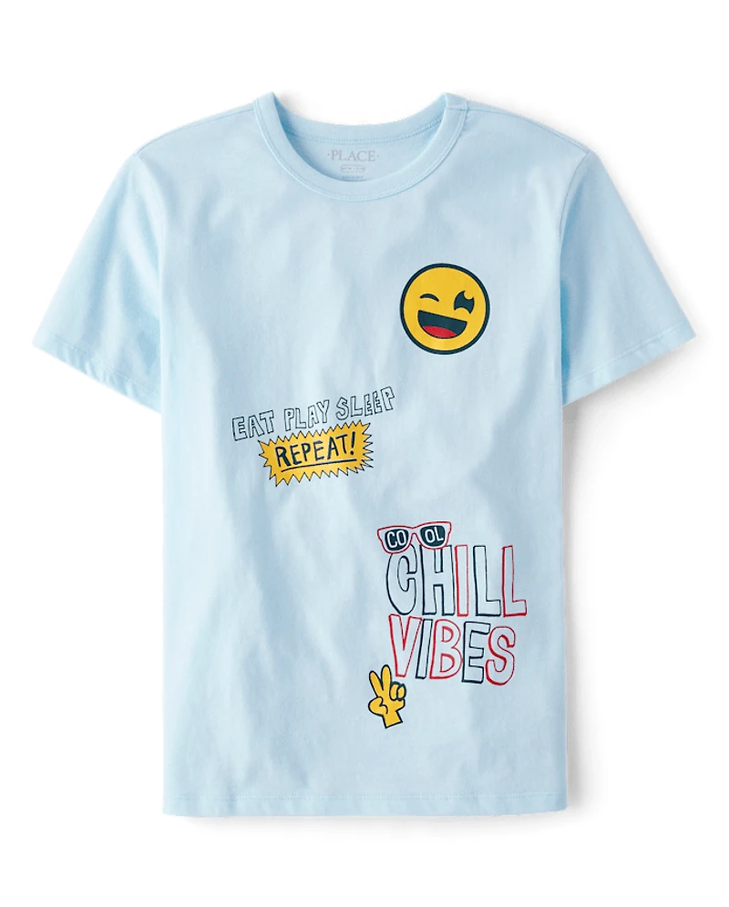 Boys Chill Vibes Doodle Graphic Tee