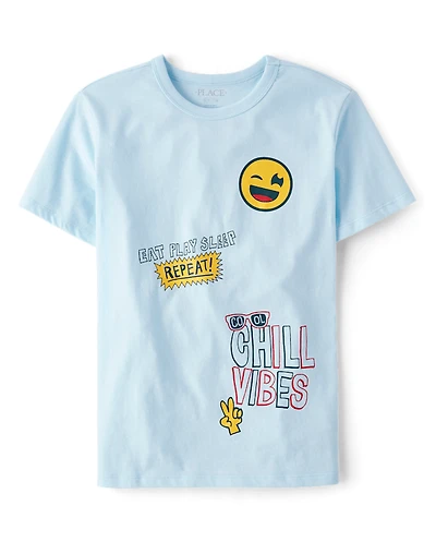 Boys Chill Vibes Doodle Graphic Tee