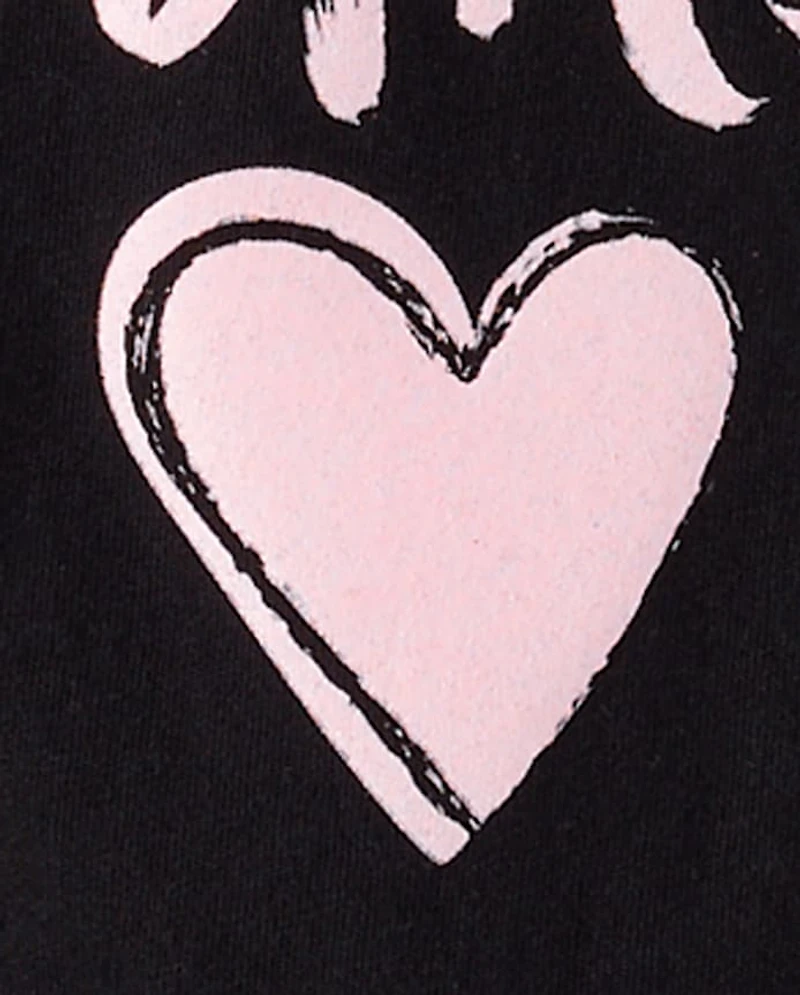 Girls Dance Ribbon Puff Print Graphic Tee