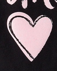 Girls Dance Ribbon Puff Print Graphic Tee