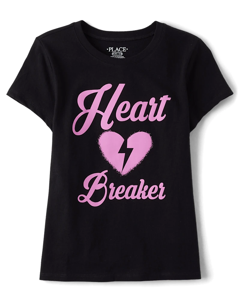 Girls Valentine's Day Heartbreaker Graphic Tee