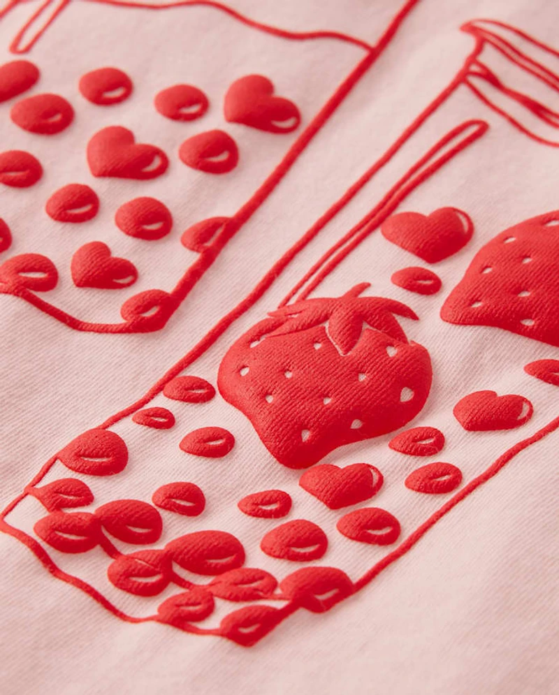 Girls Valentine's Day Boba Love Graphic Tee