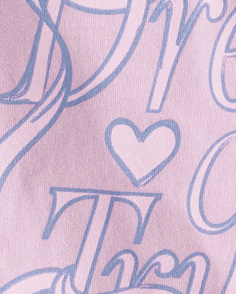 Girls Dreams Come True Ribbon Graphic Tee