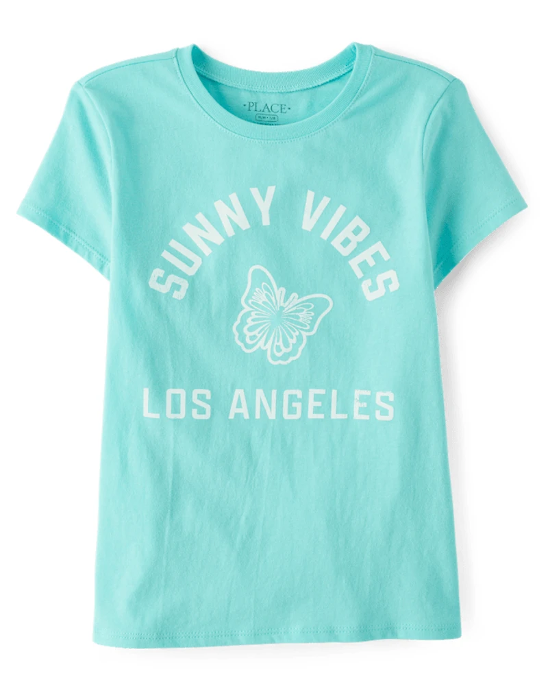 Girls Sunny Vibes Los Angeles Graphic Tee