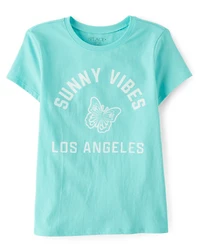 Girls Sunny Vibes Los Angeles Graphic Tee