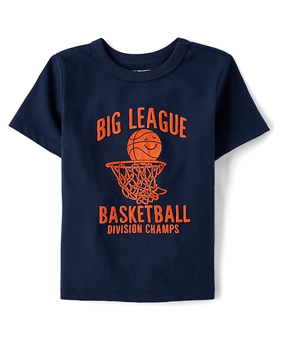 Baby And Toddler Boys Big League Basketball Puff Print Graphic Tee
