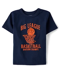Baby And Toddler Boys Big League Basketball Puff Print Graphic Tee