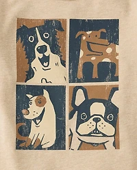 Baby And Toddler Boys Dog Faces Graphic Tee
